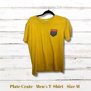 Plate Crate T-Shirt Mustard Yellow with Plate logo Men's Size M